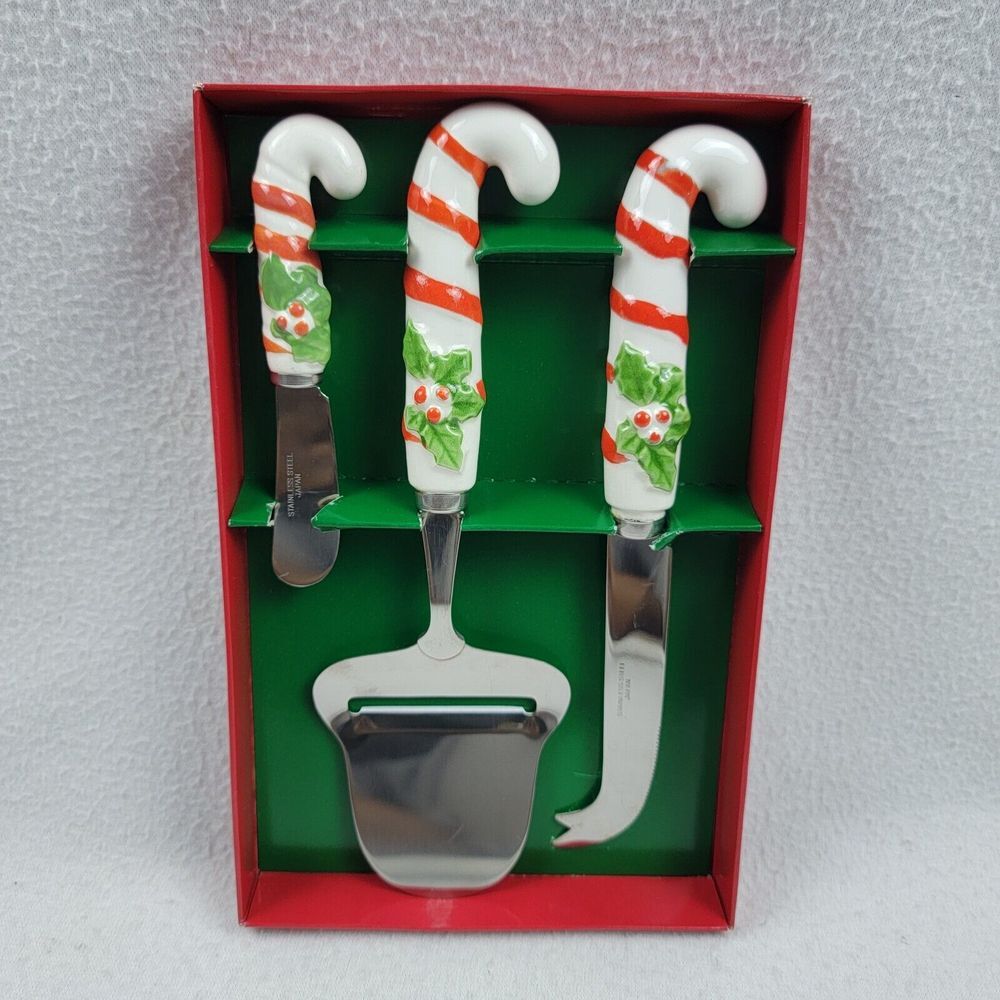 Macy & Co. All The Trimmings 3 Piece Cheese Set Server Wear Christmas Holiday